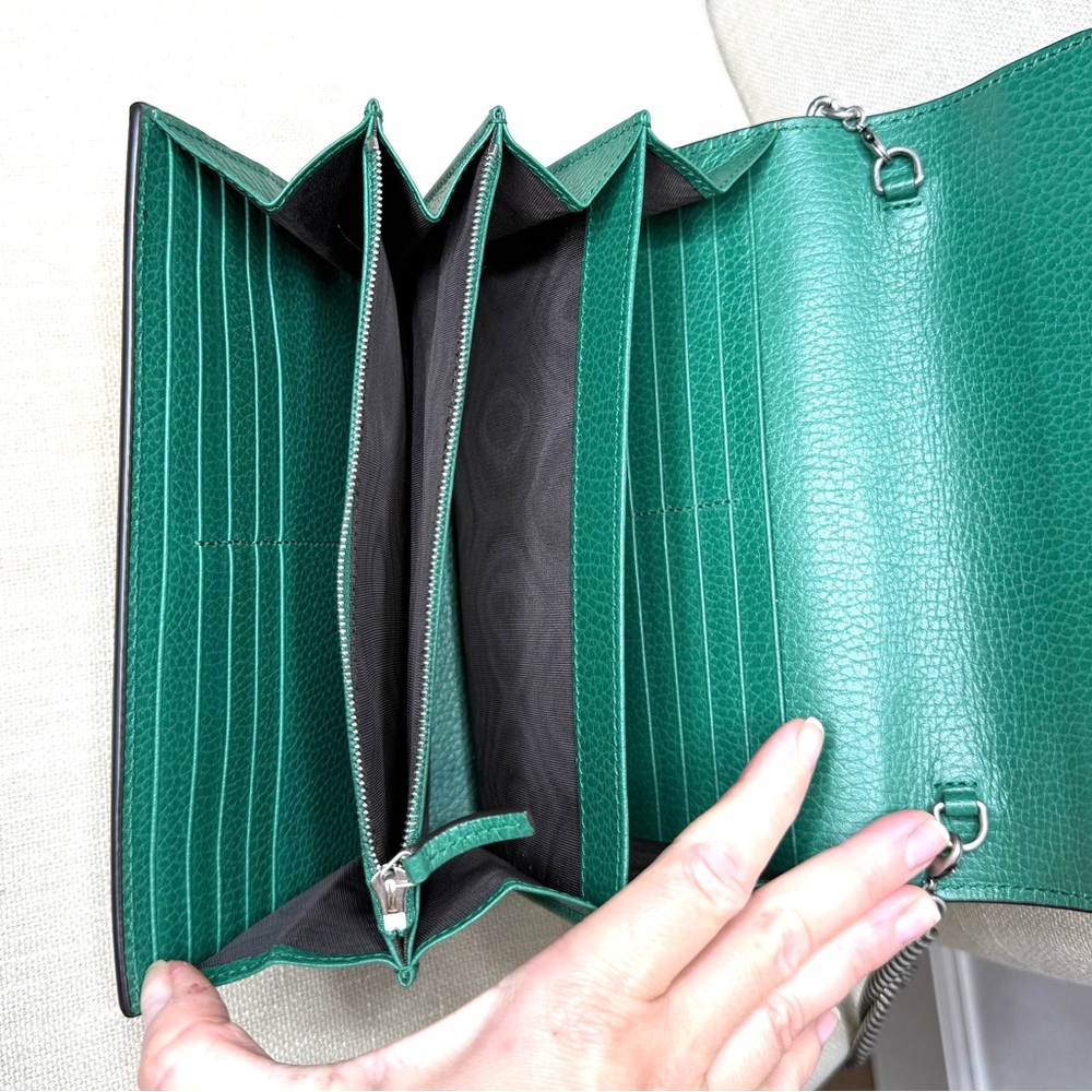 Authentic Gucci Dionysus mini bag emerald green leather silver chain strap - Picture 8 of 16
